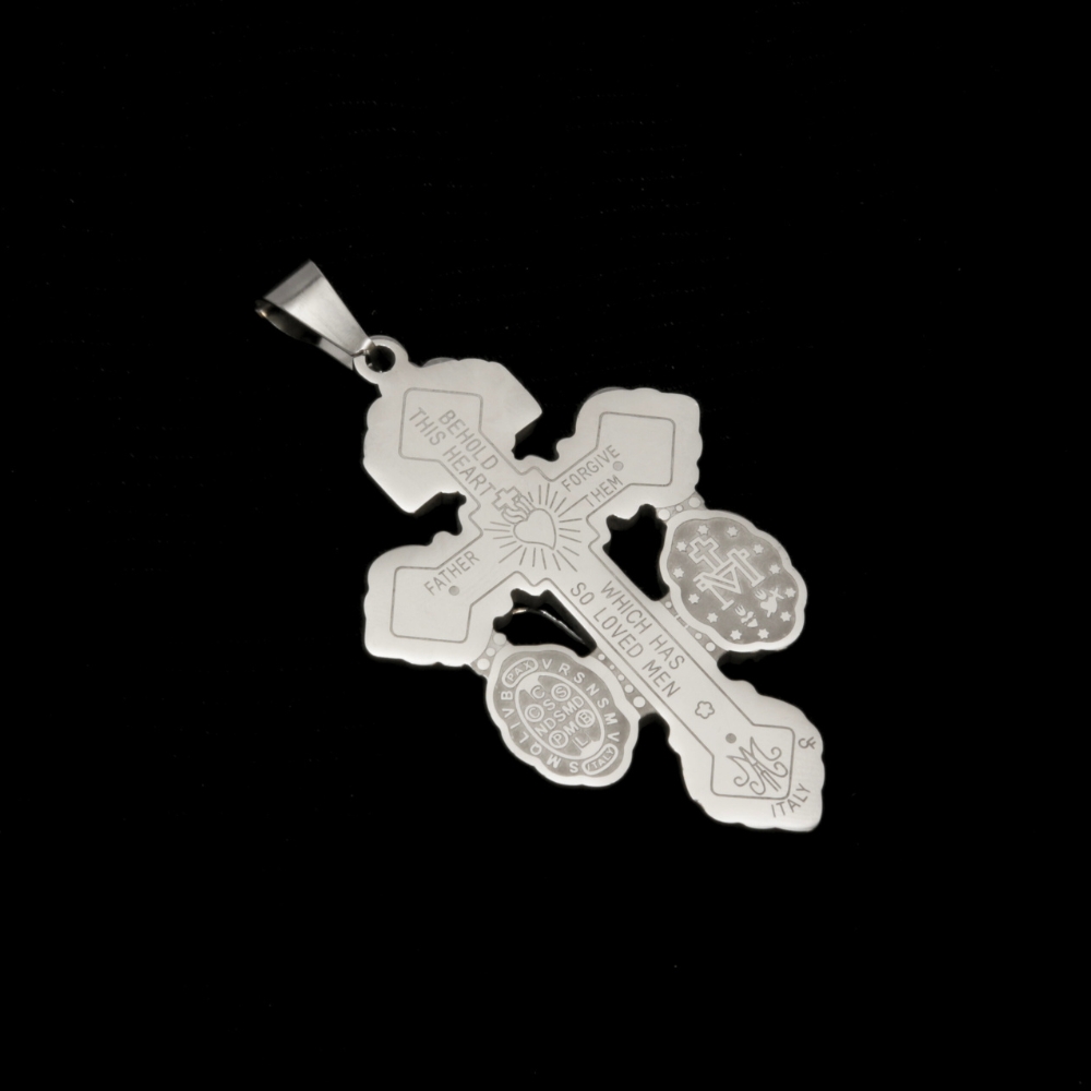 Cruz del Perdón en Acero Plateada 4cm