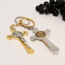 Llavero de San Benito con Cruz en Acero