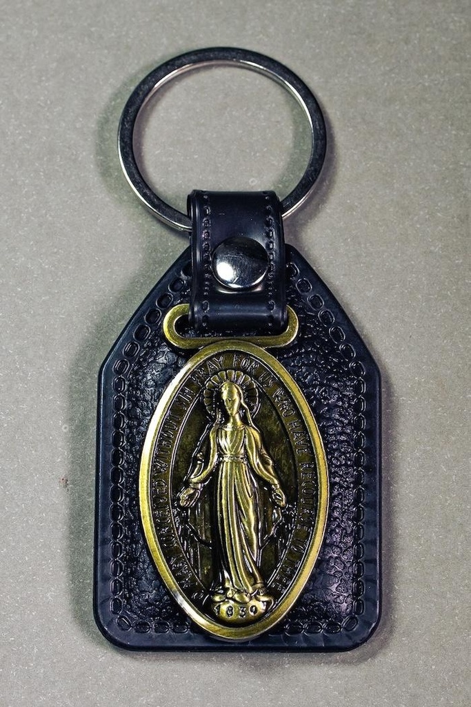 Llavero Metálico En Cuero 