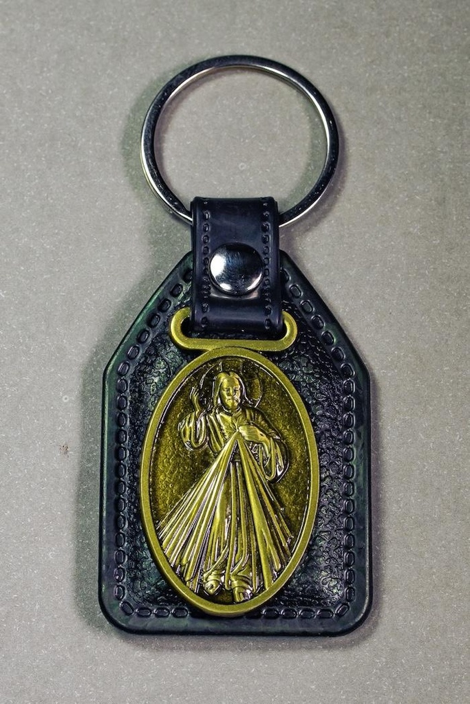 Llavero Metálico En Cuero 