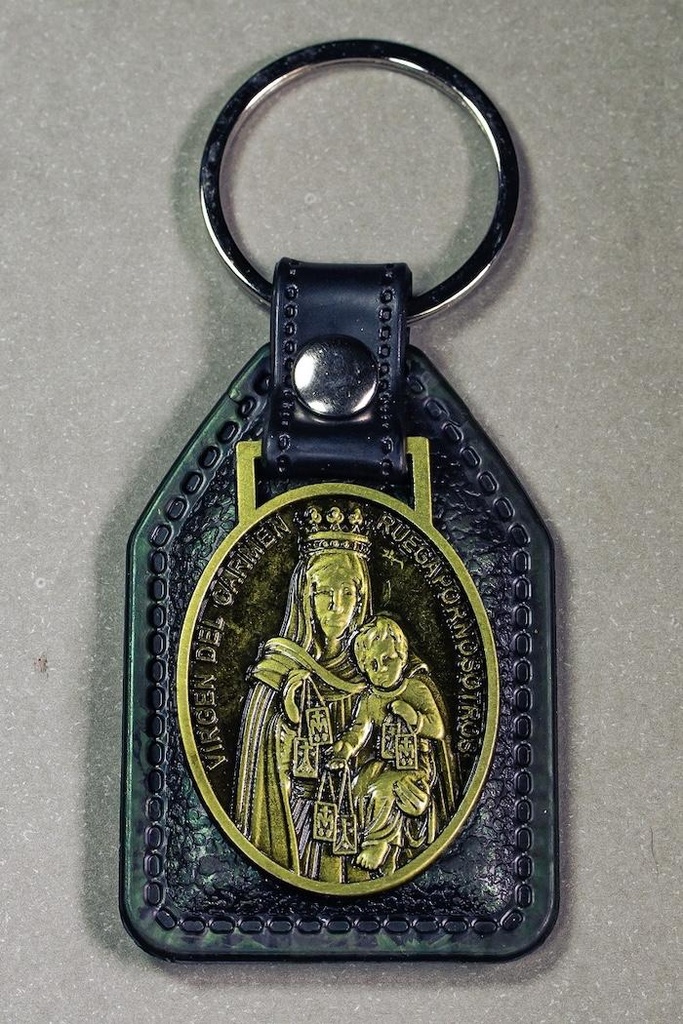 Llavero Metálico En Cuero 