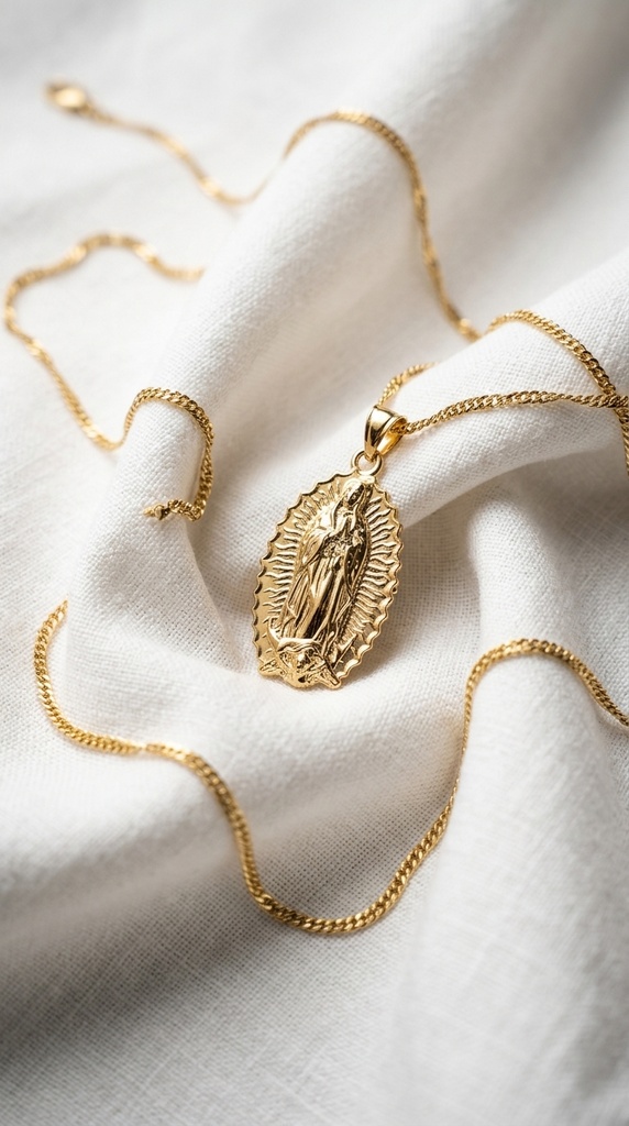 Cadena con Medalla de Guadalupe 3cm