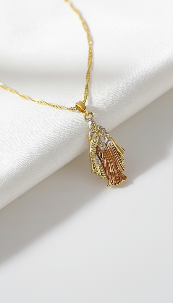Cadena con Medalla de la Virgen del Carmen  3cm