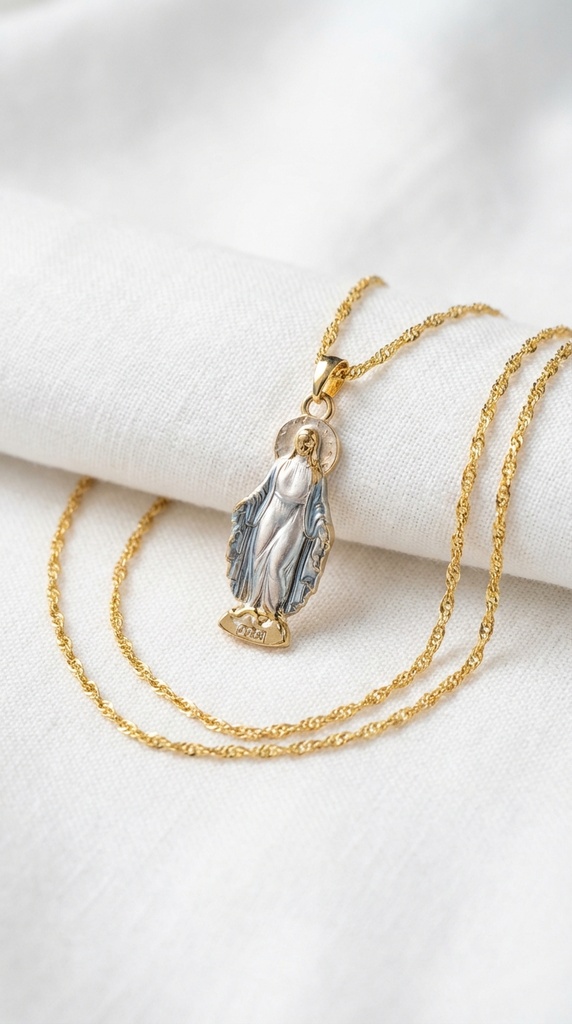 Cadena con Medalla de la Virgen Milagrosa 3cm