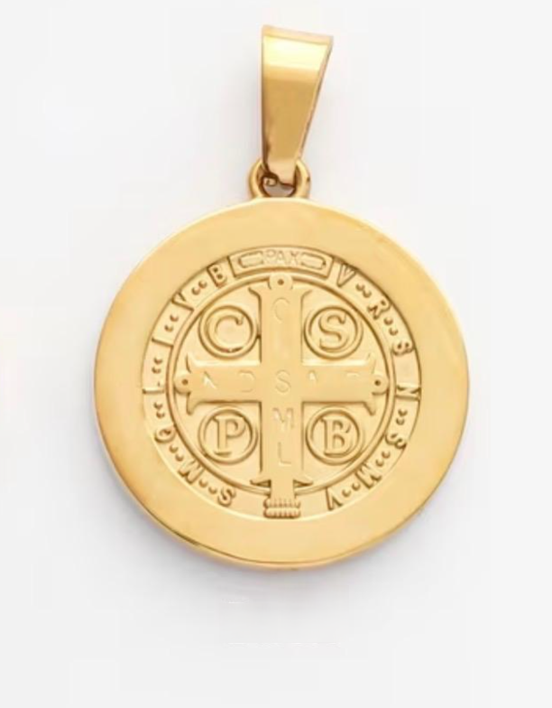 Medalla San Benito en Acero 2,1cm