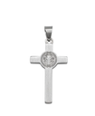 Cruz de San Benito en Acero Plateado y Blanco 25mm