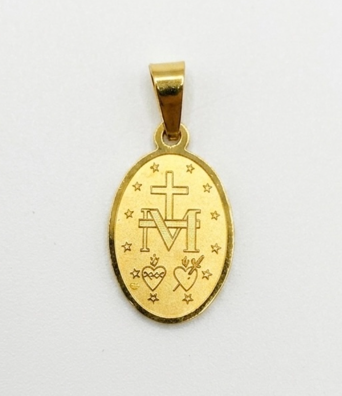 Medalla en Acero Dorada de La Milagrosa 21mm
