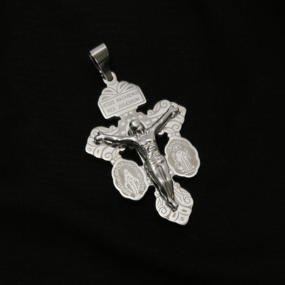 Cruz del Perdón en Acero Plateada 6cm