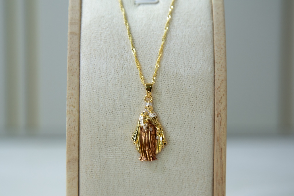 Cadena con Medalla de la Virgen del Carmen  3cm