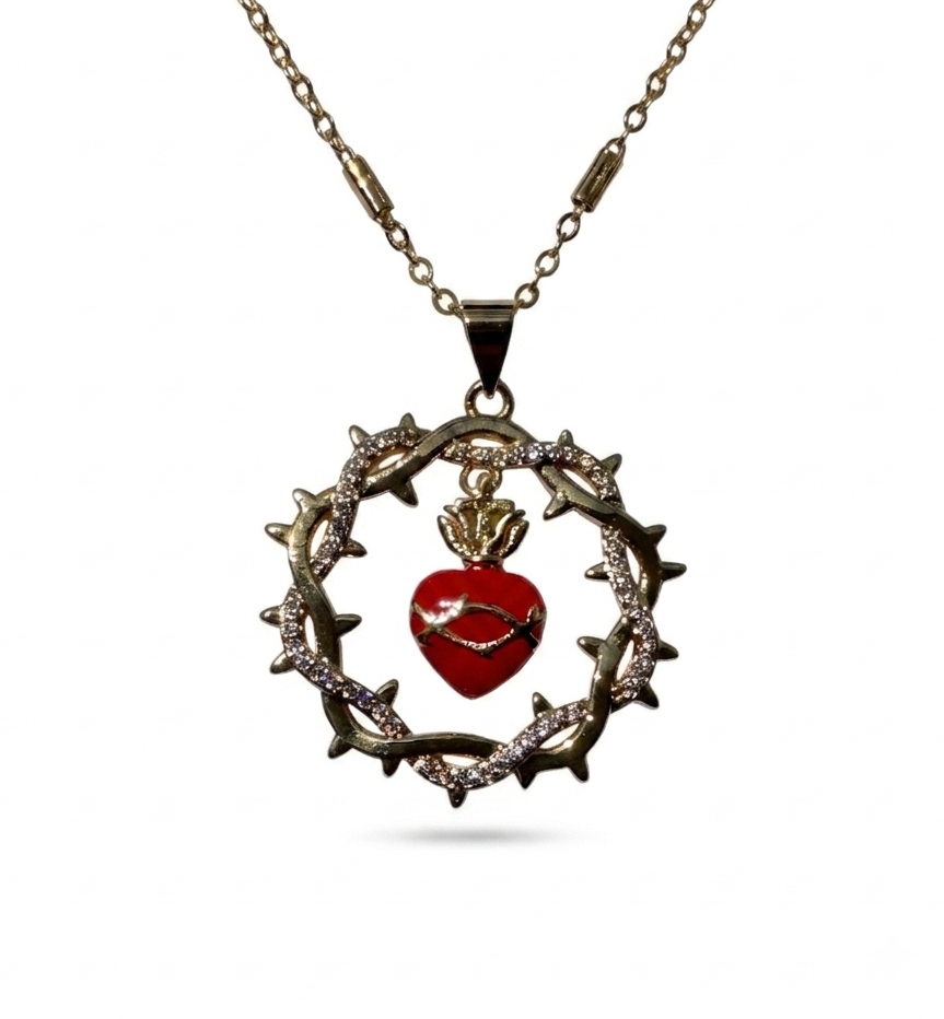 Collar de Corazón de Jesús en Acero