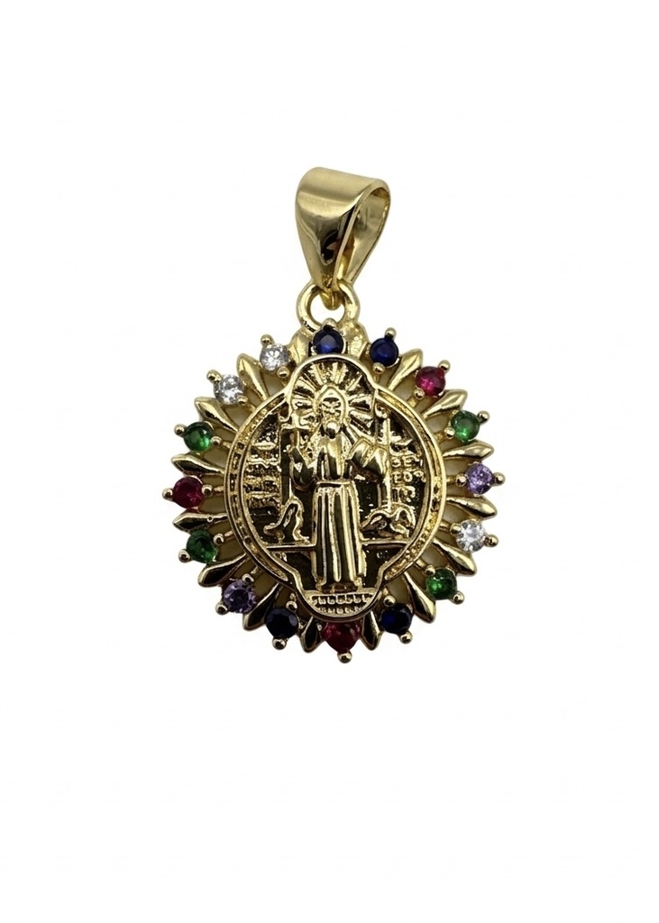 Medalla de San Benito en Baño de Oro 19mm