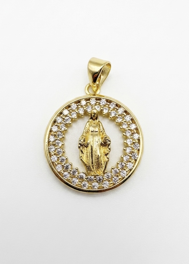 Medalla Virgen de Milagrosa en Baño de Oro