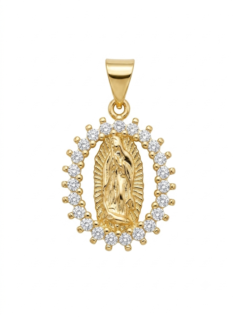 Medalla Virgen de Guadalupe en Baño de Oro 18mm
