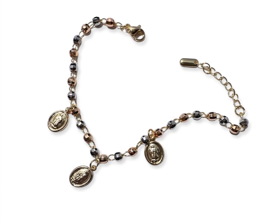 Pulsera Guadalupe en Baño 3 oros