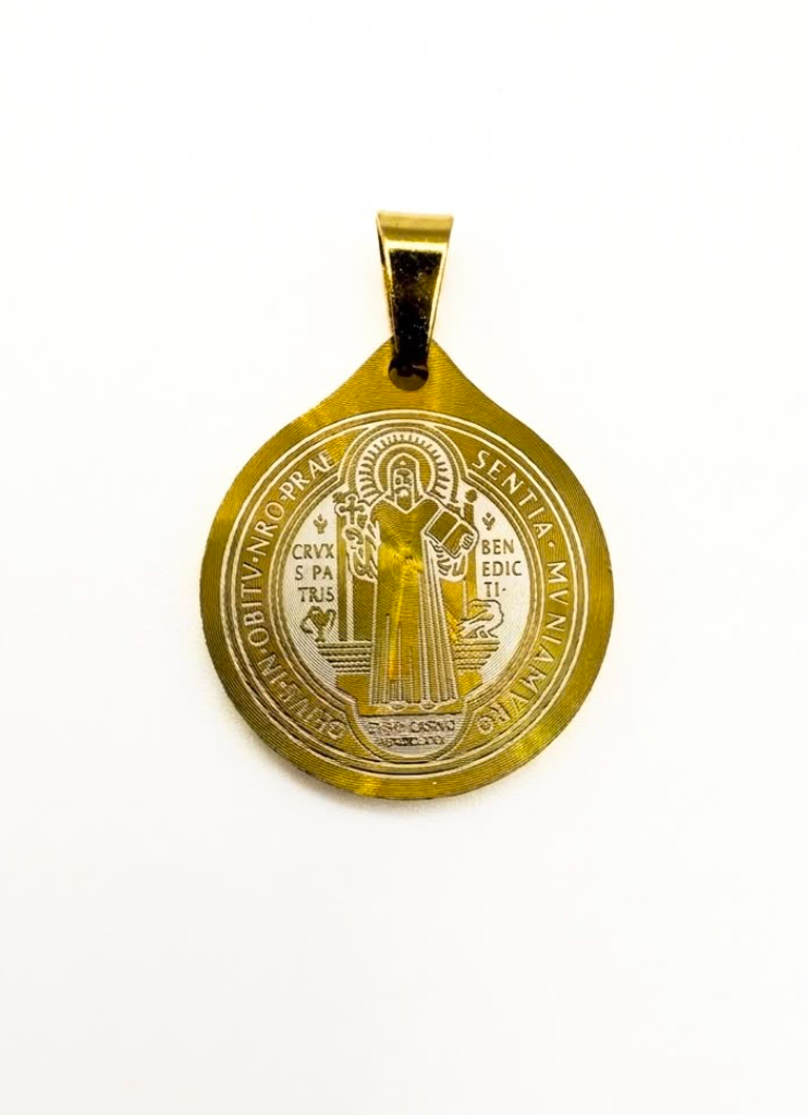 Medalla San Benito en Acero 23mm