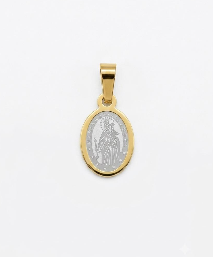 Medalla en Acero de Maria Auxiliadora 8mm