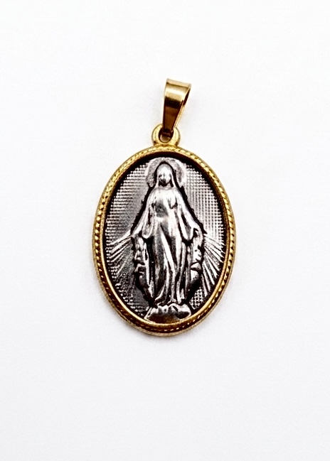 Medalla en Acero Virgen Milagrosa 24mm