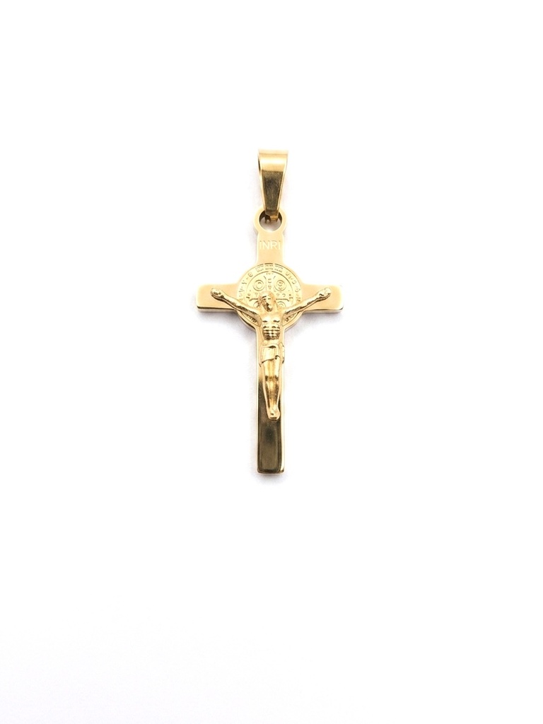 Cruz de San Benito en Acero Dorada 25mm