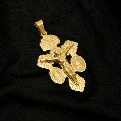 [CRA.03] Cruz del Perdón en Acero Dorada 4cm