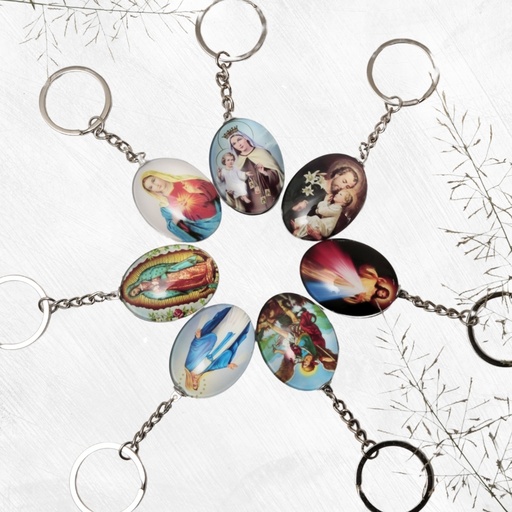 [LL.001] Llavero En Resina Cristal Con Advocaciones