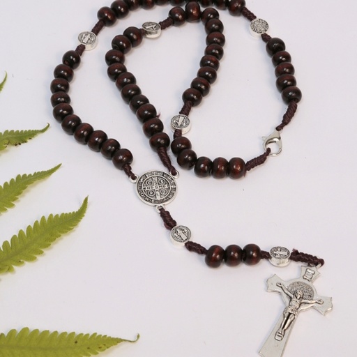 [RS.002] Rosario En Madera San Benito 40cm