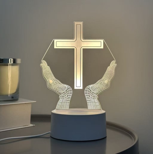 [DC.002] Lampara Acrílica Decorativa Blanca 17,3cm