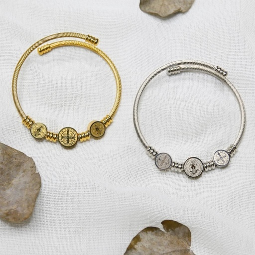 [PL.002] Pulsera en Acero 3 Medallas