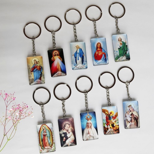 [LL.005] Llavero En Resina Cristal Con Advocaciones 5cm