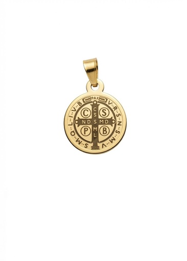 [MD.022] Medalla de San Benito en Acero 14mm Dorada