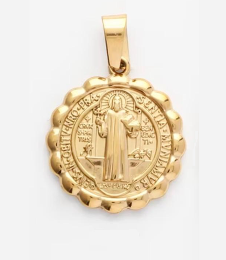 [MD.027] Medalla San Benito en Acero 21mm