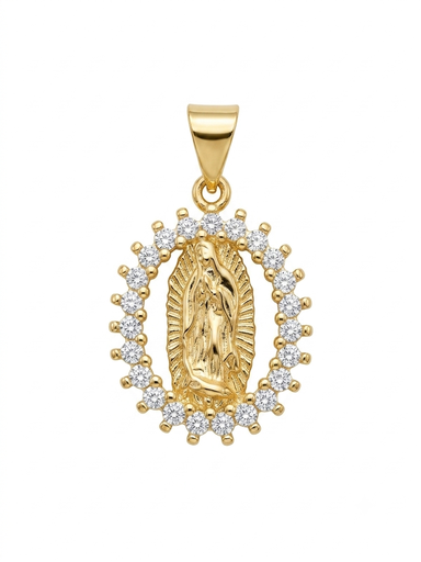 [MD.032] Medalla Virgen de Guadalupe en Baño de Oro 18mm