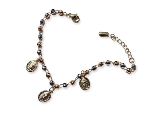 [PL.010] Pulsera Guadalupe en Baño 3 oros