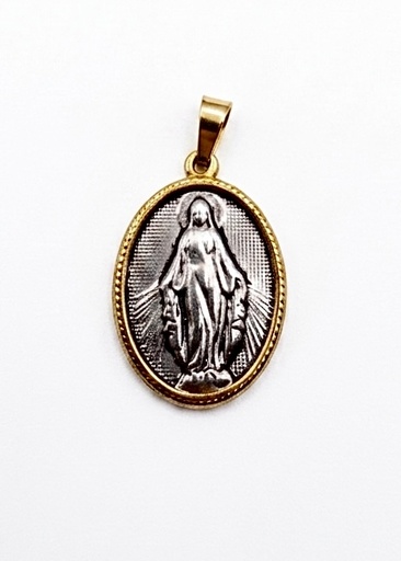 [MD.064] Medalla en Acero Virgen Milagrosa 24mm