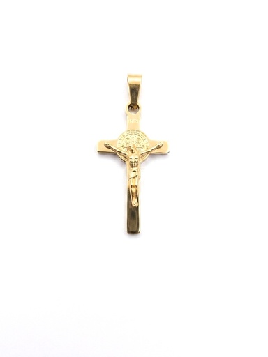 [MD.070] Cruz de San Benito en Acero Dorada 25mm