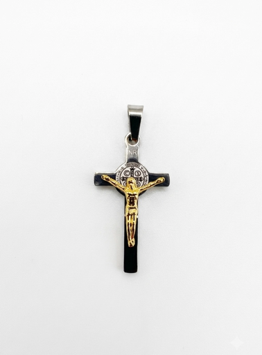 [MD.080] Cruz de San Benito en Acero Bicolor 25mm